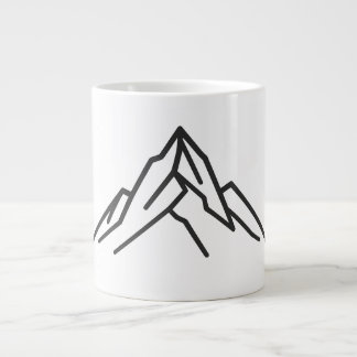 Minimal Alpine Mountain Line Art Mug Grote Koffiekop