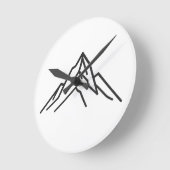 Minimal Alpine Mountain Line Art Wall Clock Ronde Klok (Hoek)