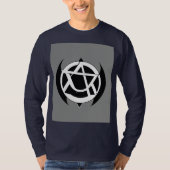 Minimal Anarchy Symbol – Black & White Circle-A Lo T-shirt (Voorkant)