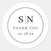 Minimal and Chic | Black and White Wedding Ronde Sticker (Voorkant)