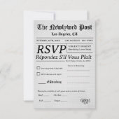 Minimal and Chic | Black and White Wedding RSVP Kaartje (Voorkant)