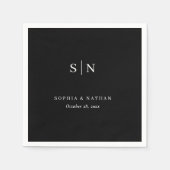 Minimal and Chic | Black and White Wedding Servet (Voorkant)