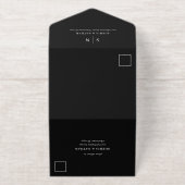 Minimal and Chic Black | QR Code Wedding Gold Foil All In One Uitnodiging (Buiten)