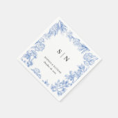 Minimal and Chic Blue Elegant Floral Servet (Hoek)