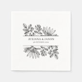 Minimal and Chic Blue Elegant Floral Servet (Voorkant)