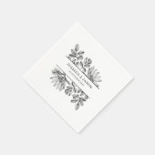 Minimal and Chic Blue Elegant Floral Servet (Hoek)