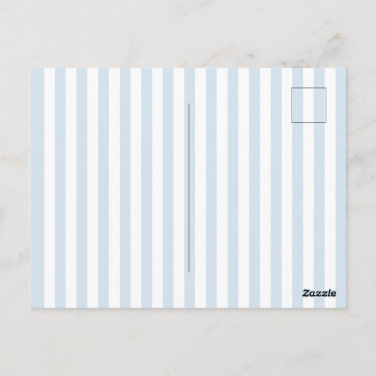 Minimal and Chic Blue French Personalized Wedding  Briefkaart (Achterkant)