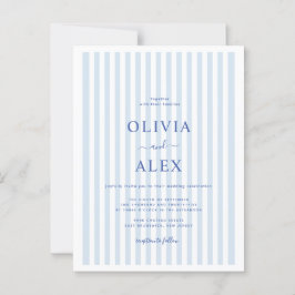 Minimal and Chic Blue French Personalized Wedding  Briefkaart