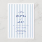 Minimal and Chic Blue French Personalized Wedding Briefkaart (Voorkant)