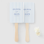Minimal and Chic Blue French Personalized Wedding Handwaaier (Voorkant en achterkant)