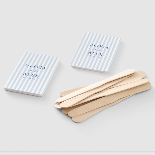Minimal and Chic Blue French Personalized Wedding  Handwaaier (Niet-gemonteerd)