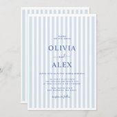 Minimal and Chic Blue French Personalized Wedding  Kaart (Voorkant / Achterkant)