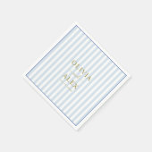 Minimal and Chic Blue French Personalized Wedding Servet (Hoek)