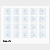 Minimal and Chic Blue French Personalized Wedding  Vierkante Sticker (Vel)