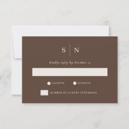 Minimal and Chic Brown | Neutral Wedding RSVP Kaartje