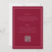 Minimal and Chic Burgundy | All in One Wedding Kaart (Achterkant)
