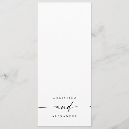 Minimal and Chic Calligraphy Dinner Wedding Menu (Achterkant)