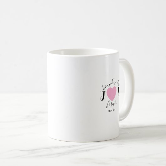 Minimal and chic couples initials wedding  koffiemok (Voorkant rechts)