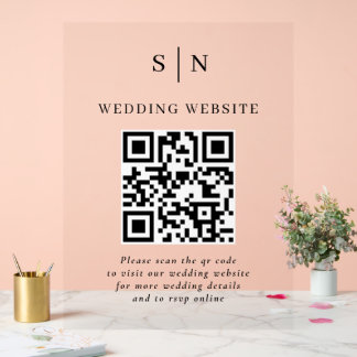 Minimal and Chic | White and Black Wedding Acryl Bord