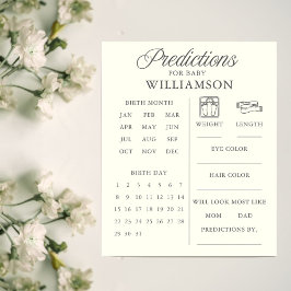 Minimal and Modern Baby Shower Predictions Game