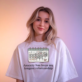 Minimal Anxiety Quote Calendar Graphic Tee T-shirt