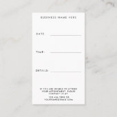 Minimal Appointment Reminder Script Business Logo Afsprakenkaartje (Achterkant)