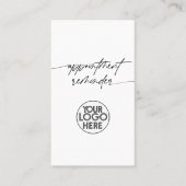 Minimal Appointment Reminder Script Business Logo Afsprakenkaartje (Voorkant)