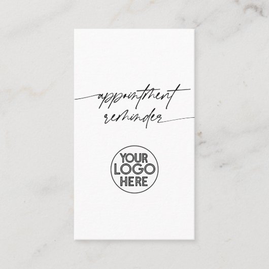 Minimal Appointment Reminder Script Business Logo Afsprakenkaartje (Voorkant)