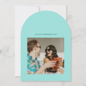 Minimal Aqua Blue Summer Wedding Save the Date Kaart (Achterkant)