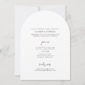 Minimal Arch Elopement Wedding Aankondiging Kaart (Achterkant)