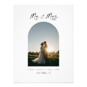 Minimal Arch Photo Custom Mr and Mrs Poster (Voorkant)