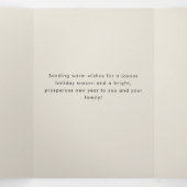 Minimal Arch Photo Gold and Red Family Christmas Drieluik Wenskaart (Binnenkant midden)