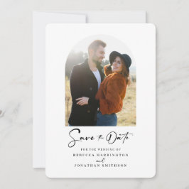 Minimal Arch Photo Wedding Sla de datum op Save The Date