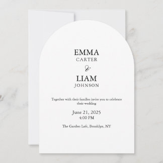 Minimal Arch Wedding Invitation Editable Elegant Kaart
