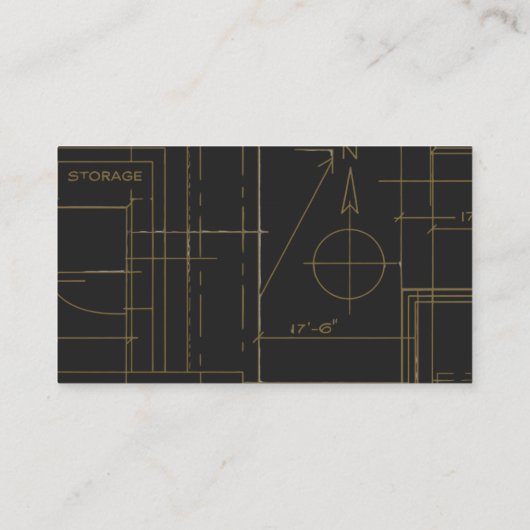 Minimal Architect Architectural Black Gold Visitekaartje (Achterkant)