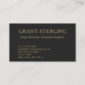 Minimal Architect Architectural Black Gold Visitekaartje (Voorkant)