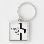 Minimal Art Christelijk Art Cross Gospel Gezegden  Sleutelhanger (Voorkant)