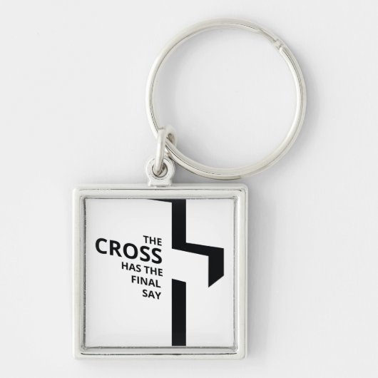 Minimal Art Christelijk Art Cross Gospel Gezegden  Sleutelhanger (Voorkant)