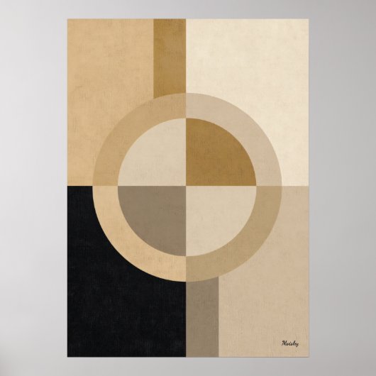 Minimal Art Deco Geometric Circle – Luxury Neutral Poster (Voorkant)