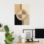 Minimal Art Deco Geometric Circle – Luxury Neutral Poster (Thuiskantoor)