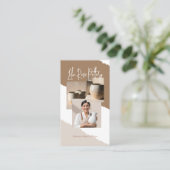 Minimal Artistic Handmade Pottery Photo Collage Visitekaartje (Staand voorkant)