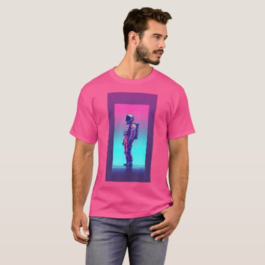 Minimal Astronaut  Kunst Ruimte Man Esthetisch T-shirt (Voorkant volledig)