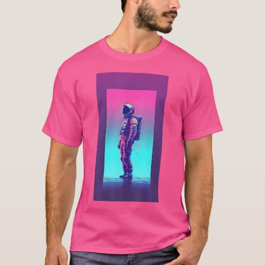 Minimal Astronaut  Kunst Ruimte Man Esthetisch T-shirt (Voorkant)
