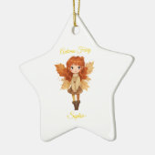 Minimal Autumn Fairy – gepersonaliseerd Ornament (Links)
