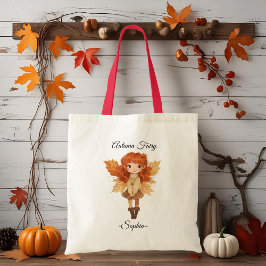 Minimal Autumn Fairy – gepersonaliseerde Canvas ta Tote Bag