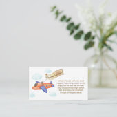 Minimal Aviator Airplane Books For Baby Shower  Informatiekaartje (Staand voorkant)