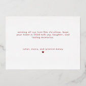 Minimal Baby First Christmas Joyful Folie Feestdagenkaart (Achterkant)