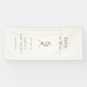 Minimal Baby in Bloom Baby Shower Vinyl Banner (Horizontaal)