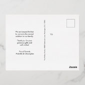 Minimal Baby Photo Birth Announcement bedankt Folie Uitnodiging Briefkaart (Achterkant)