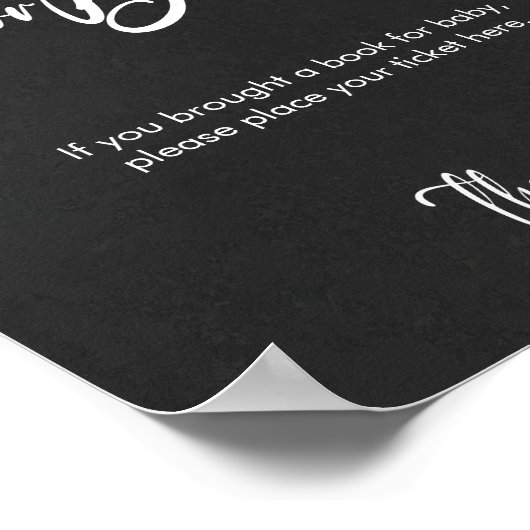 Minimal Baby shower Games Boeken voor Baby Sign Poster (Hoek)